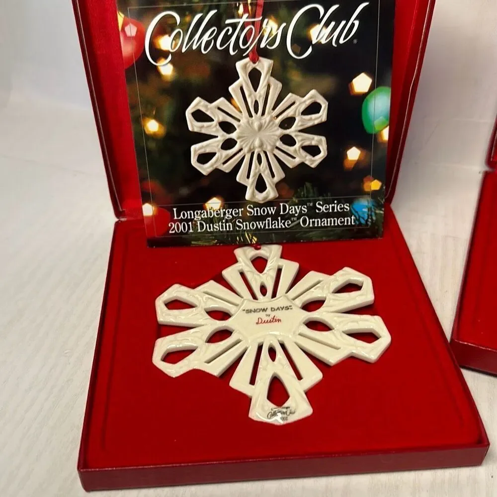 Longaberger Collectors Club 2001‎ 2002 and 2003 Snowflake Ornament 